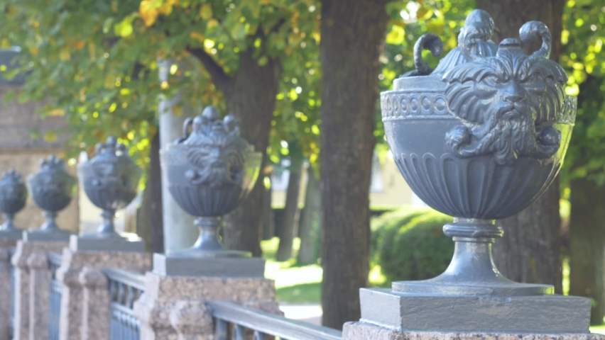 Elements of urban architecture in the park