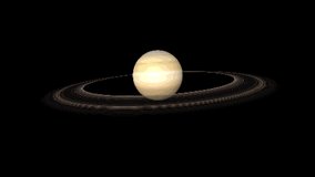 Saturn planet 8 bit. 3d animation