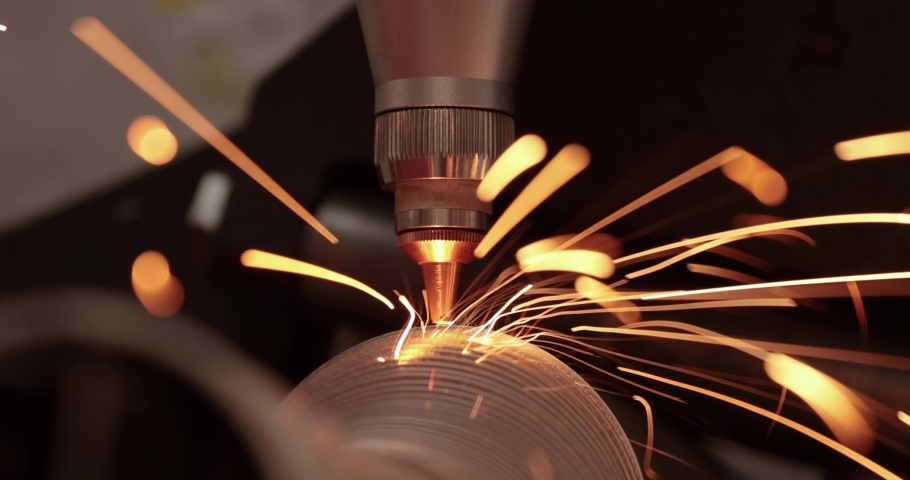 CNC Laser cutting of metal, modern industrial technology Making Industrial Details. The laser optics and CNC (computer numerical control) are used to direct the material or the laser beam generated. Royalty-Free Stock Footage #1079764856
