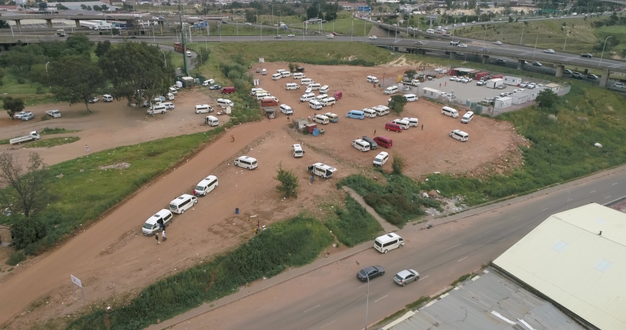Johannesburg Taxi rank with traffic and highways 