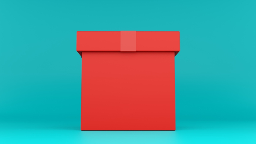 Red gift box with a tiger inside.