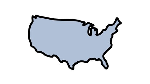 USA map. video illustration of the USA map. 