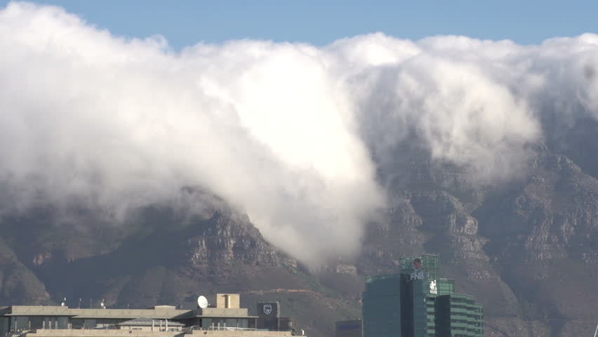 Zoom out of Victoria and Alfred Waterfront with Table Mountain in the background,Cape Town,South Africa