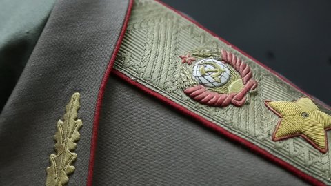 marshals epaulet with coat of arms of the soviet union higher military rank
