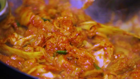 jeyuk bokkeum is korea traditional pork with vegetable stir fry