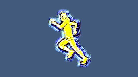 Running man in Post-Impressionism style animation 