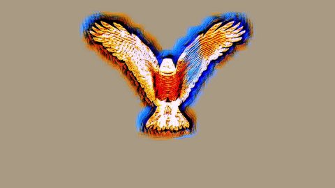 Flying eagle in Post-Impressionism style animation 