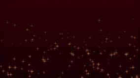 A loop-type background video material in which glittering star-like particles emerge. Red gradient background.