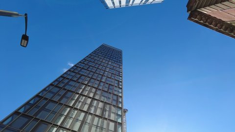 BIRMINGHAM, UK - 2021: Birmingham UK city centre view of tall office building