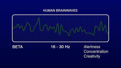 Beta Human Brain Waves Diagram Illustration Animation