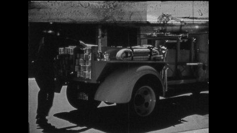 1940s Firefighters Pull Hose Back Fire Stock Footage Video (100% ...