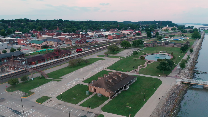 Aerial View Fort Madison Lee County Iowa USA