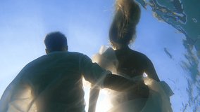 Wedding shooting, video shot on GoPro, video underwater, the most romantic video