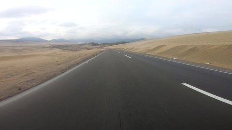 Desert in Peru in a desert (POV Video footage)