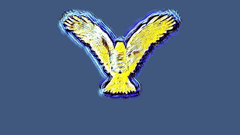 Flying eagle in Post-Impressionism style animation 