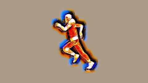 Running man in Post-Impressionism style animation 