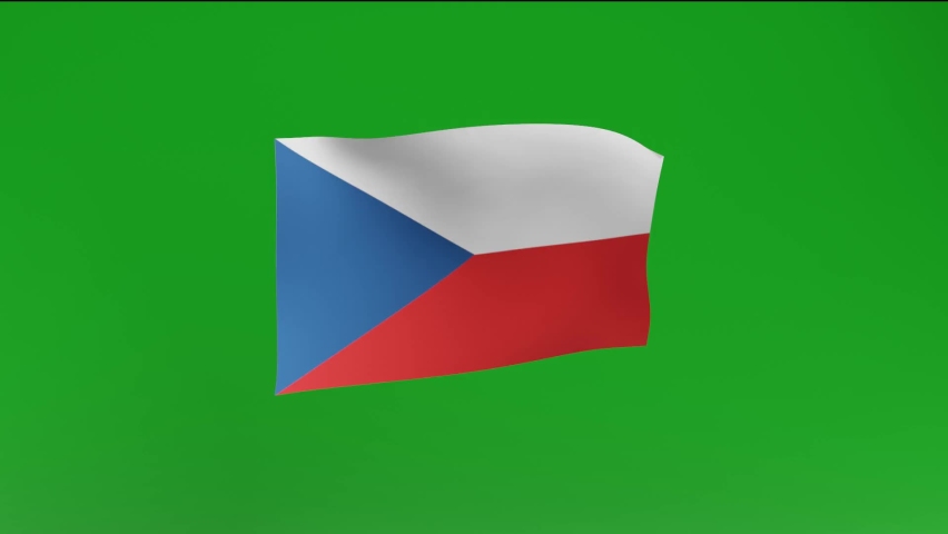 Czech republic flag is waving 3D animation. Czech republic flag waving in the wind. National flag of Czech republic . flag seamless loop animation. on green screen Royalty-Free Stock Footage #1079875493