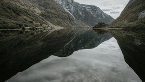 Time lapse video of UNESCO World Heritage listed Nærøyfjord fjord in Norway