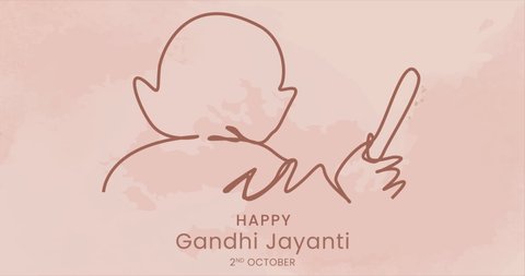 Gandhi Jayanti, 2 October, motion graphics.