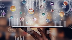 Omni channel technology of online retail business conceptual . Multichannel marketing on social media platform offer service of internet payment channel, online retail shopping and omni digital app. - Powered by Shutterstock - Get 15% off with code: PIKWIZARD15