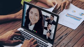 Creative visual of business people in a corporate staff meeting on video call . Concept of digital technology for marketing data analysis and investment decision making . - Powered by Shutterstock - Get 15% off with code: PIKWIZARD15