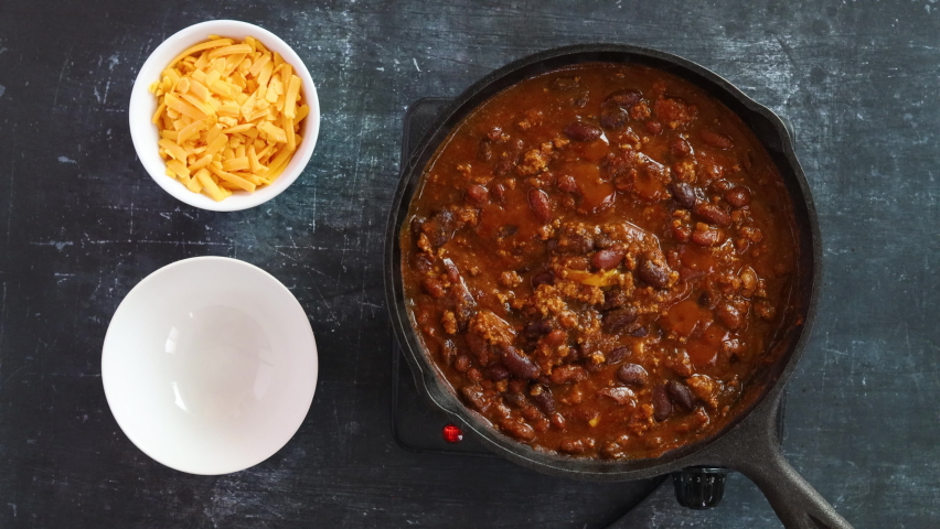 Serving a Bowl of Chili Con Carne
