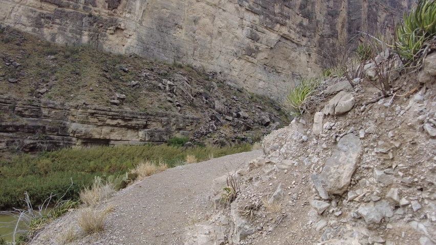 Turning A Curve In The Trail To Santa Elena Canyon in Big Bend National Park