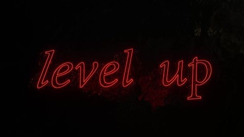 Glow Red level up for game design 3d style 4k