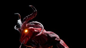 Goat Demon Baphomet VJ Loop - behold to the symbol of hell! Hold your soul or die in fear with this scary and mystical video featuring horned demon. This creature is a mix of goat and human. 