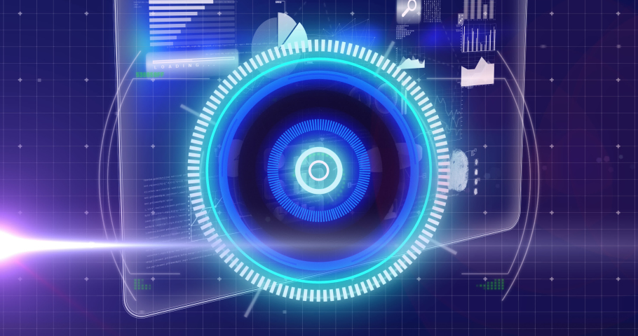 animation processing circle moving over scientific Stock Footage Video ...