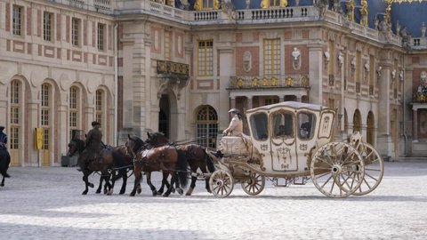 Versailles, France - September 20th 2021: An historical reconstitution at the Versailles Palace.