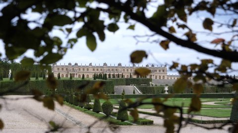 Versailles, France - September 20th 2021: A view of the Versailles palace and its gardens.