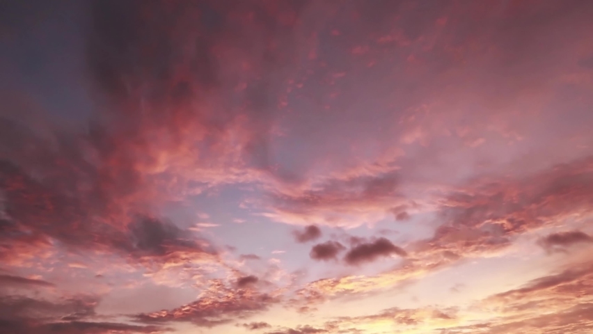 Colorful Sunrise or sunset blue sky with pastel pink cloud n golden yellow cloudscape in tropical summer or spring sunlight n sun ray before hurricane, Slow motion 4k cinemagraphs b-roll TimeLapse | Shutterstock HD Video #1079961290