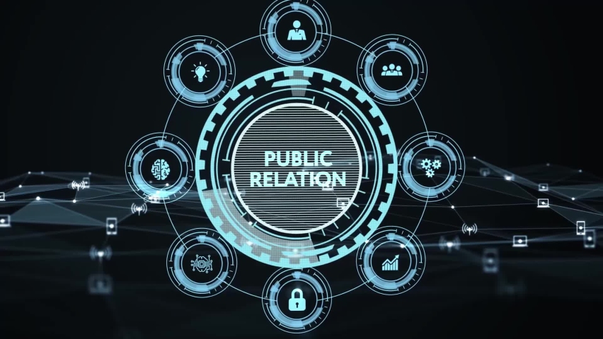PR Public relation management. Business, Technology, Internet and network concept.