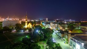 Charleston, South Carolina, USA skyline time lapse over Marion Square.