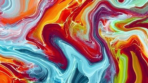 alcohol ink, coloured abstract fluid art, mixing marble colours, orange and blue accent, liquid flow, psychedelic motion design