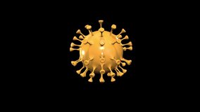 Virus Face Back and Forth 3D Animated Icon. Isolated on Transparent Background with Alpha Channel. 4K Ultra HD Video Motion Graphic and Loop Animation.