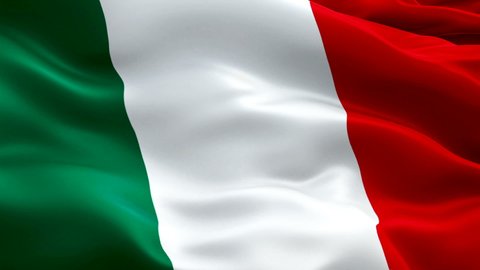 Italy flag. Realistic Italian Flag background video waving in wind. Italy Flag Looping Closeup 1080p Full HD 1920X1080 footage. Italy EU European country flags footage video for film,news
