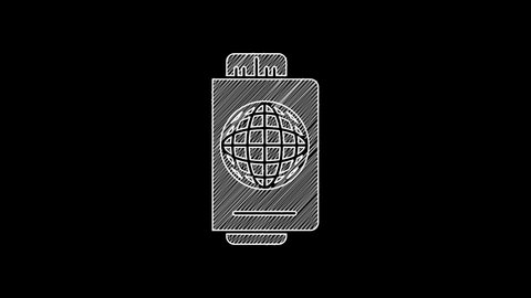 White line Passport with ticket icon isolated on black background. Identification Document. Concept travel and tourism. 4K Video motion graphic animation.