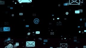 Message, email marketing, social media marketing, web symbols 1920x1080 video