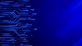 Circuit Board with moving electrons Data Flow Loop Background Animation. Artificial Intelligence. Visualization of in Machine Learning, Computer Technology, Science. cyber and futuristic concept. - Powered by Shutterstock - Get 15% off with code: PIKWIZARD15