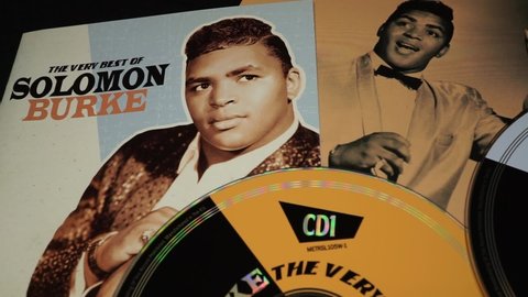Rome, Italy - September 30, 2021, detail of the music album, in two CDs, The Very Best of Solomon Burke.