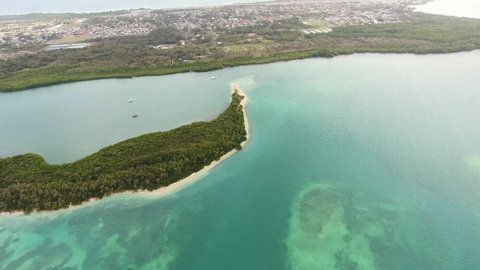 Aerial view of Tobago No Man's Land Buccoo Reef
