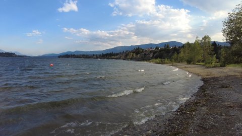 Stormy Lake Windermere in Invermere, British Columbia, Canada. James Chabot Provincial Park. 