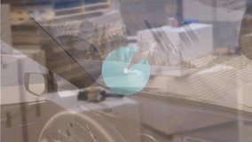 Animation of blue clock and data processing over warehouse and car. global networks, security, environment and digital interface concept digitally generated video. - Powered by Shutterstock - Get 15% off with code: PIKWIZARD15