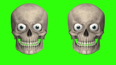 Halloween footage. All Hallows' Eve 3D animation. All Saints' Eve intro. 3D Skull animation. Hallowe'en. Looped.