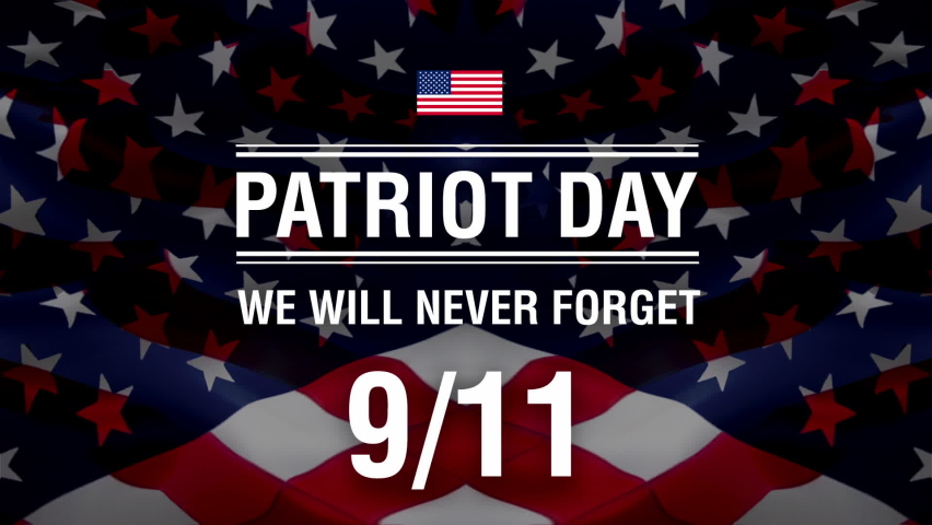 Patriot Day. September 11. We will never forget. United States Flag with 911 concept. 9.11 Never Forget USA footage video. September 11, Patriot Day background in colors of national american flag
 Royalty-Free Stock Footage #1080060887