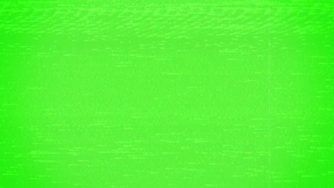 VHS effect on green screen. Jitter, defects, noise and artifacts on the old TV screen. VHS tape.