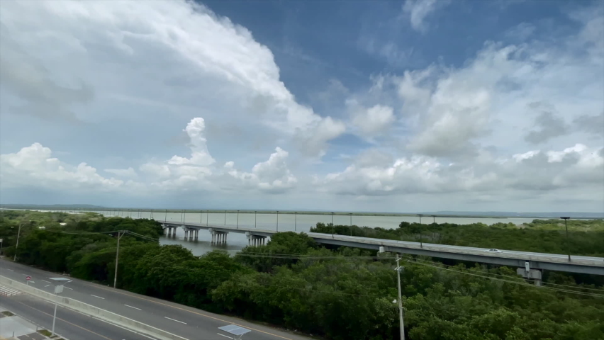 HIGHWAY VIEW IN MORROS LA BOQUILLA IN CARTAGENA CITY Colombia