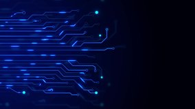 Digital Data moving on Circuit Board and CPU 4K loop backgrounds. Computer Processing and organizing data. Abstract high tech Artificial intelligence (AI), data mining, modern computer technology. - Powered by Shutterstock - Get 15% off with code: PIKWIZARD15
